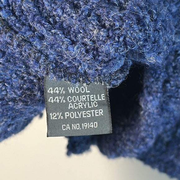 Carraig Donn Blue Wool Blend Sweater Cardigan Size M Chunky Knit Artsy Grandma - Picture 8 of 13